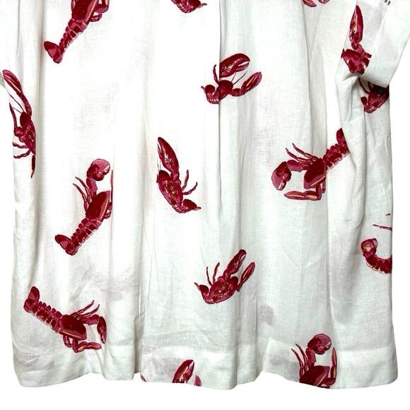 NWT Jane & Delancey Women’s Linen Blend Button Down Lobster Shirt Size Large - Picture 7 of 8